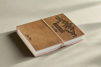 "The Mountains Are Calling" Handmade Leather Journal - Leather Journals By Soothi
