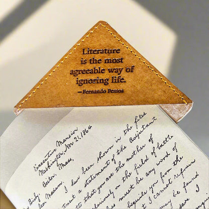 Rustic leather bookmark with quote design – perfect companion for journals, novels, and gifting