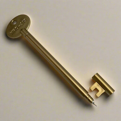 Vintage key-shaped pen in gold and silver metallic finish – unlock your creativity with every word