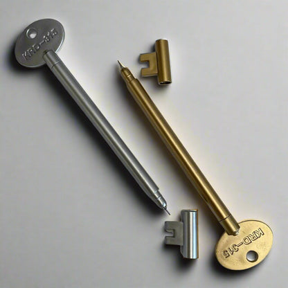 Vintage key-shaped pen in gold and silver metallic finish – unlock your creativity with every word