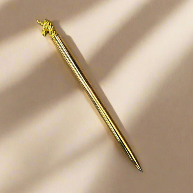 Elegant unicorn-carved pen – artisanal and sustainable