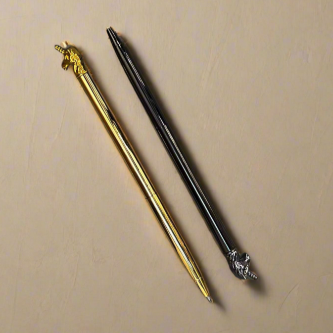 Elegant unicorn-carved pen – artisanal and sustainable