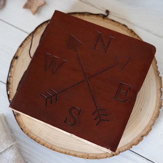 Compass 7x7 Artist Handmade Leather Journal