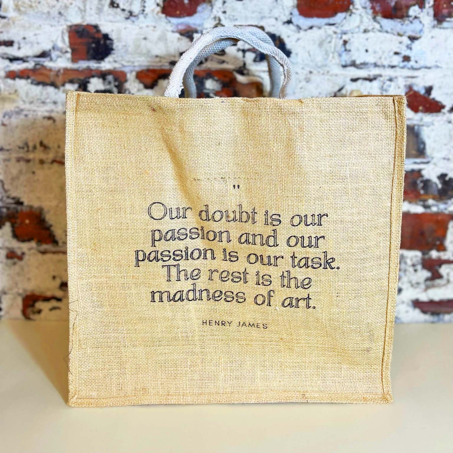 Jute Tote Bag - Henry James Quote
