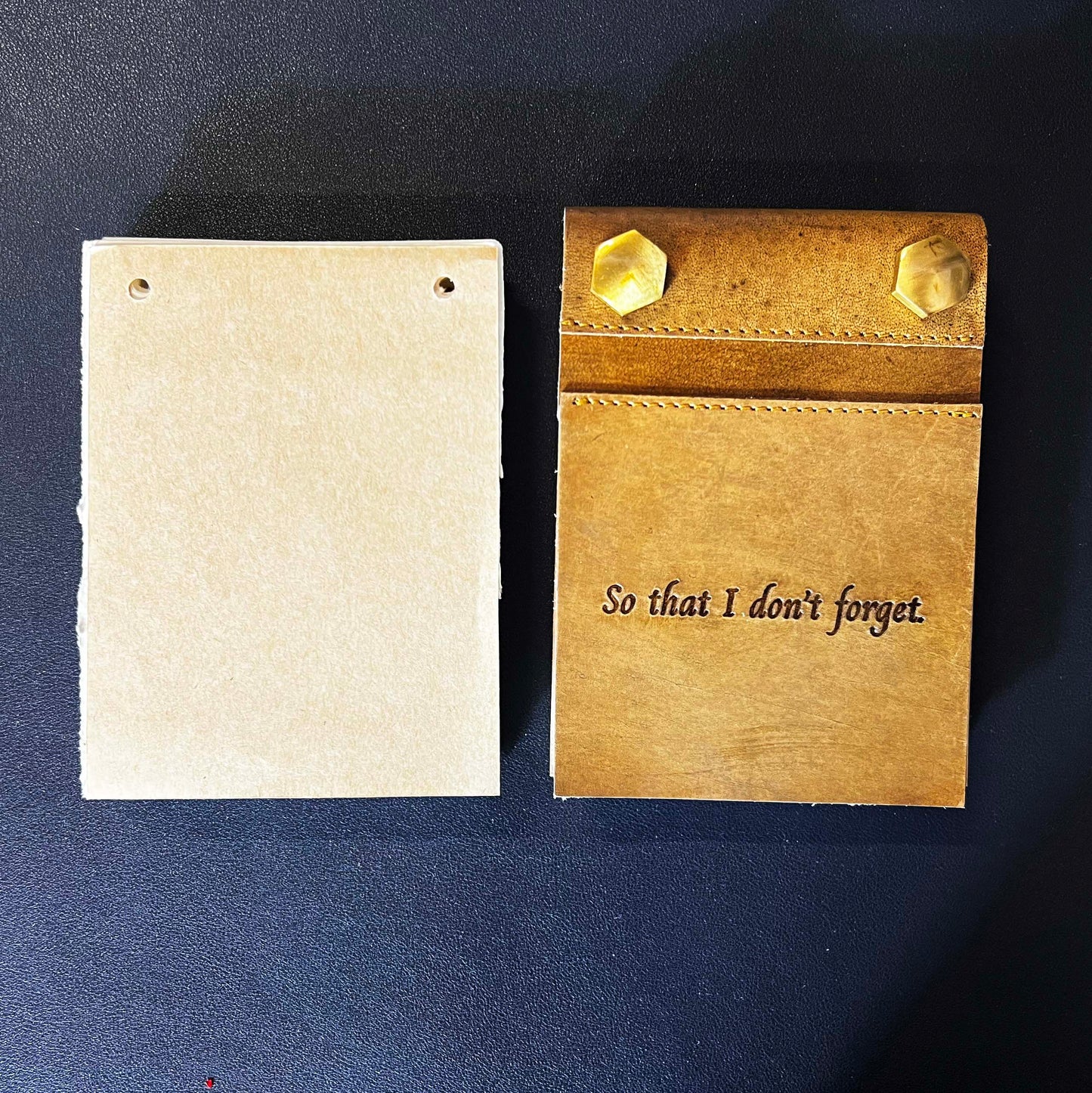 Refillable Leather Notepad - Don't Forget