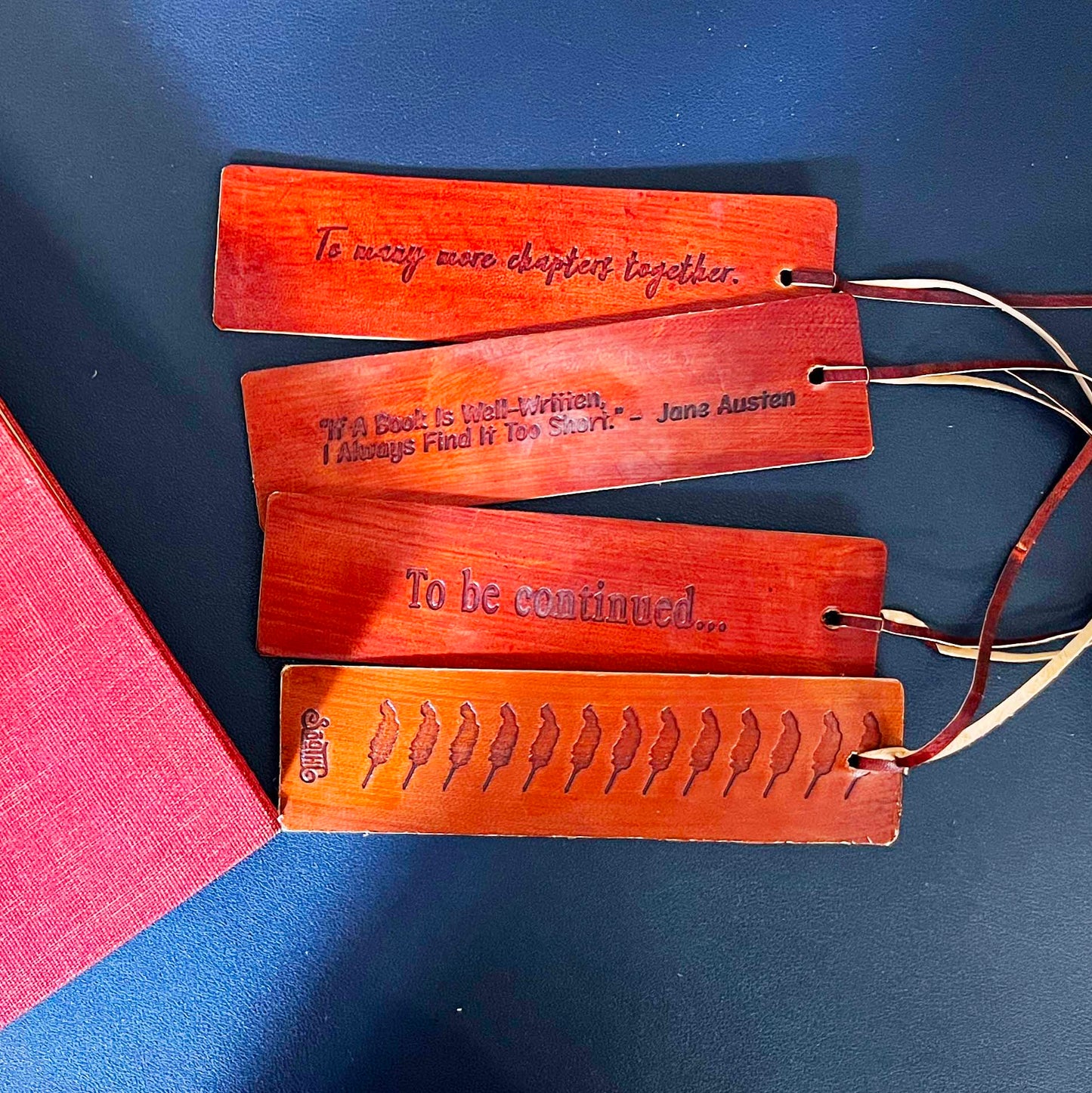 Quote Leather Bookmarks