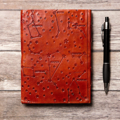 Virgo Zodiac Handmade Leather Journal - Leather Journals By Soothi